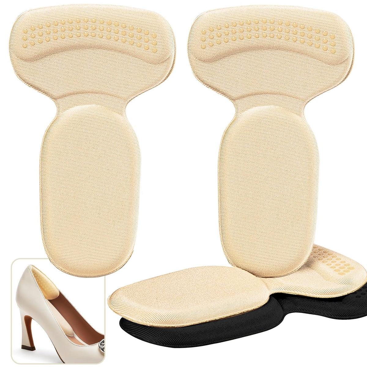 Soft Heel Cushion Pads Anti-slip Heel Protectors for Women & Men