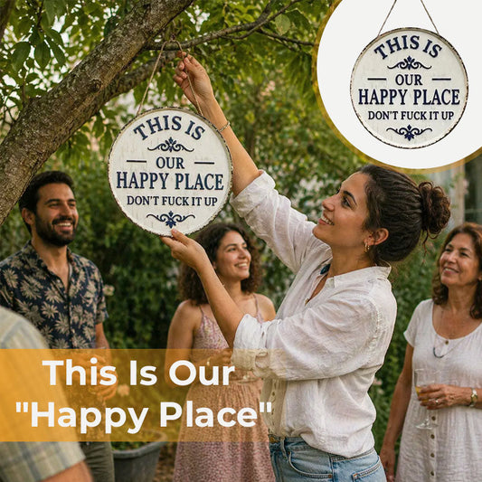 HomeBliss – “This Is Our Happy Place” Hanging Sign