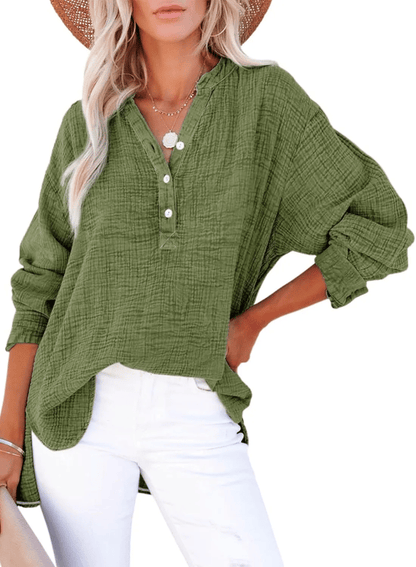 BreezyCharm Top – Oversized Textured Blouse