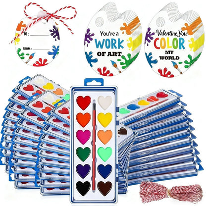 2026 Mini Watercolor Paint Set for Valentine's Day | Romantic Art Gift