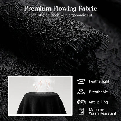 LunaLace - Chic Pleated Lace Trim Mini Skirt