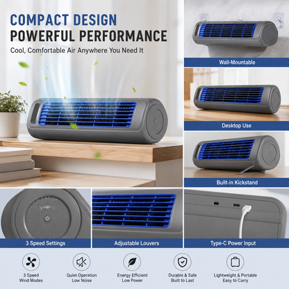BreezeDock – Rechargeable Personal Air Cooling Fan