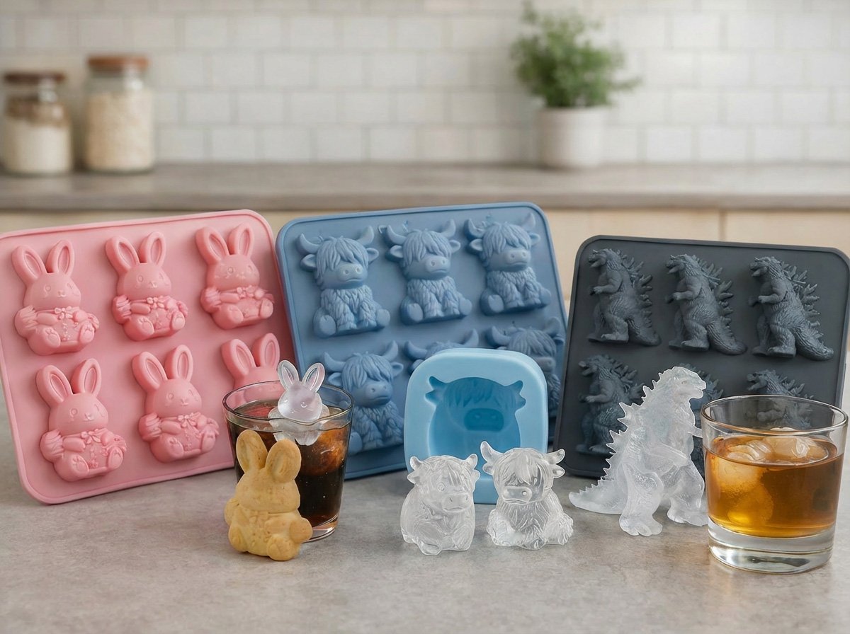 Mini Highland Cow Ice Cube & Dessert Mold Cute 3D Ice for Drinks, Parties & Gifts