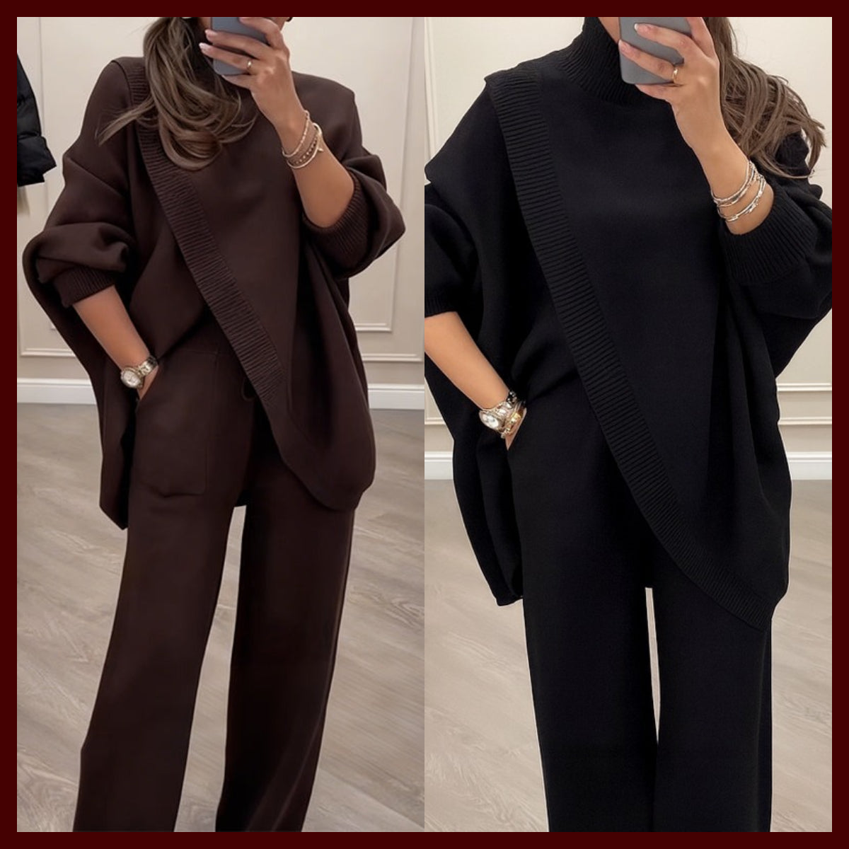 TranquilThreads - Oversized Knit Set – Casual Sophistication