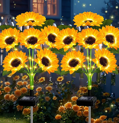Solar LED Sunflower Garden Lights-29.6inch/74cm