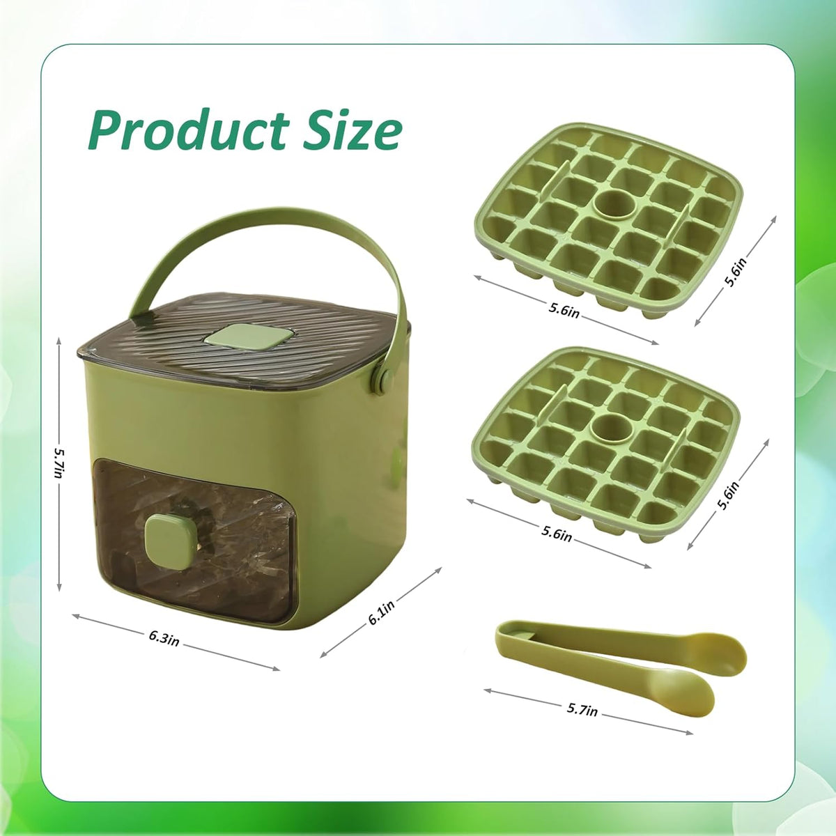 Portable Ice Maker with Lid and Storage Box (48 Cubes)