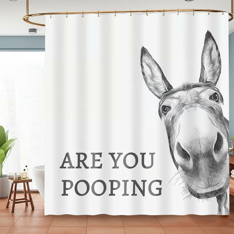 Are You Pooping?" Donkey Shower Curtain