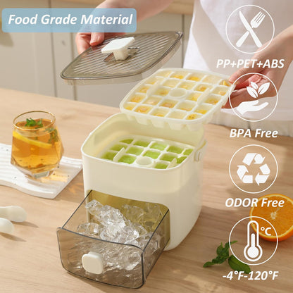Portable Ice Maker with Lid and Storage Box (48 Cubes)