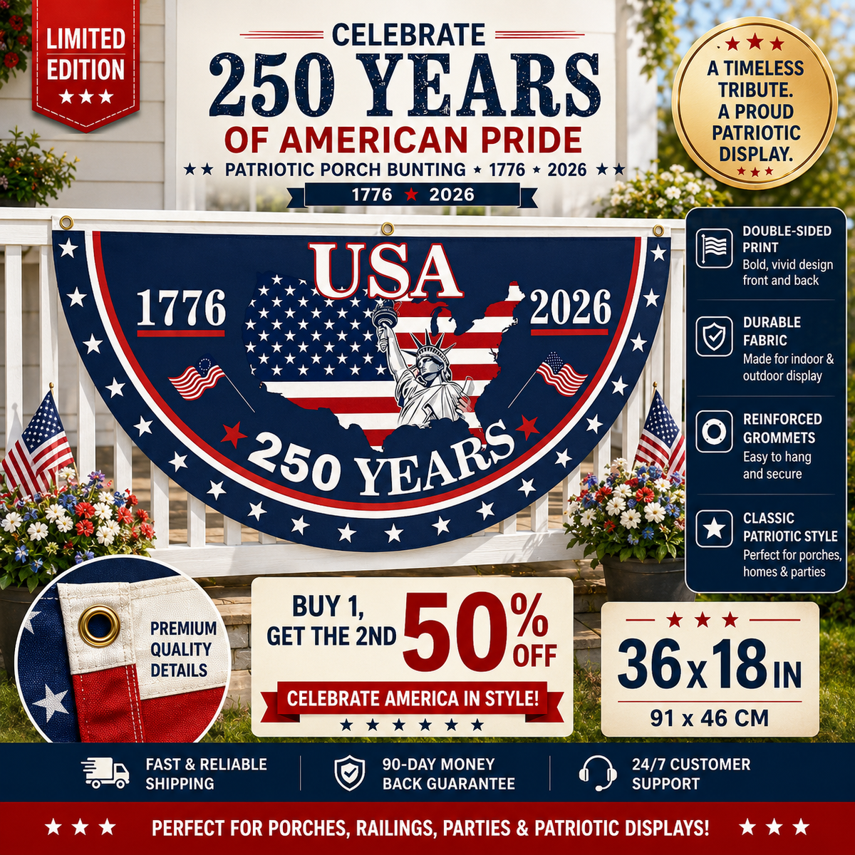 VeteranMade - USA 250 Years Commemorative Banner