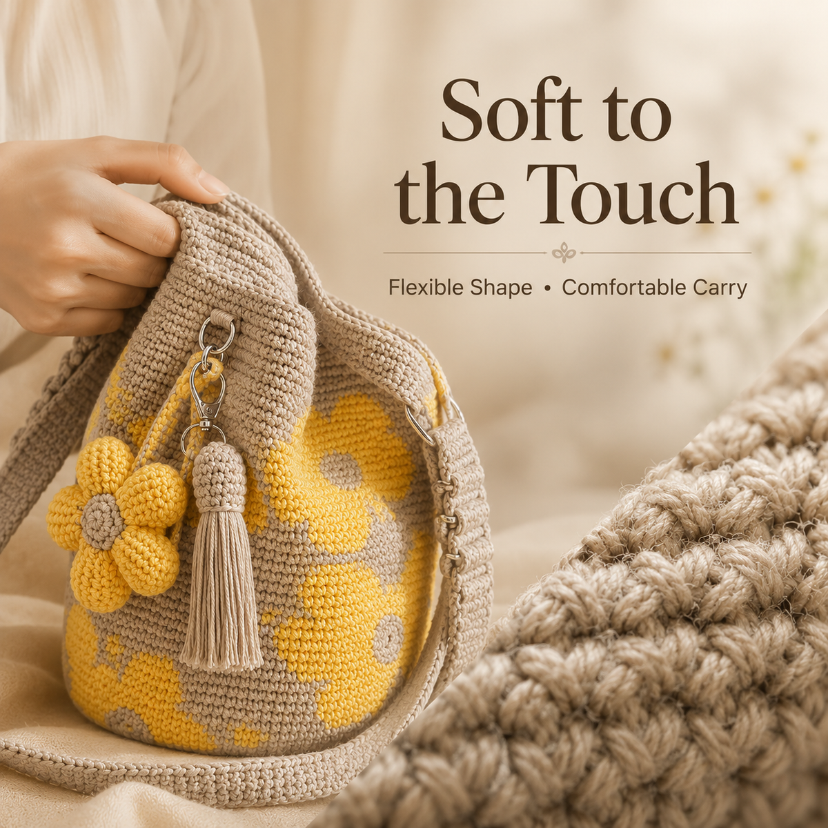 BloomStitch - Handmade Crochet Flower Tote Bag