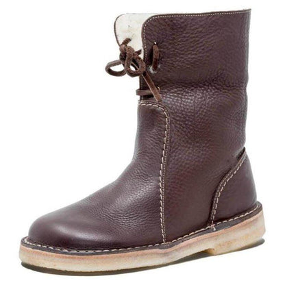 WATERPROOF LEATHER POLAR BOOTS WITH WOOL LINING