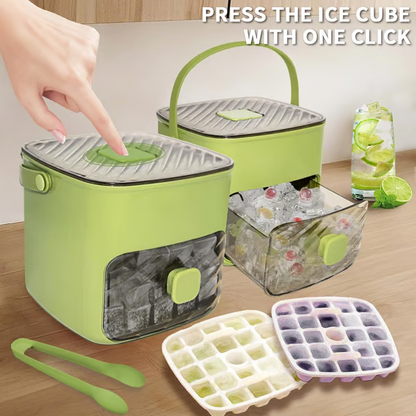Portable Ice Maker with Lid and Storage Box (48 Cubes)