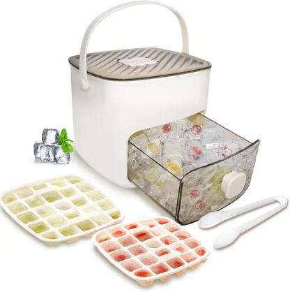 Portable Ice Maker with Lid and Storage Box (48 Cubes)