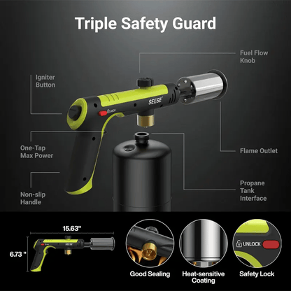 Powerful Propane Torch - 2732°F High Temp Flame (Buy 2 Free Shipping)