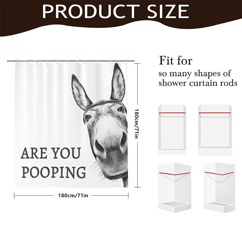 Are You Pooping?" Donkey Shower Curtain