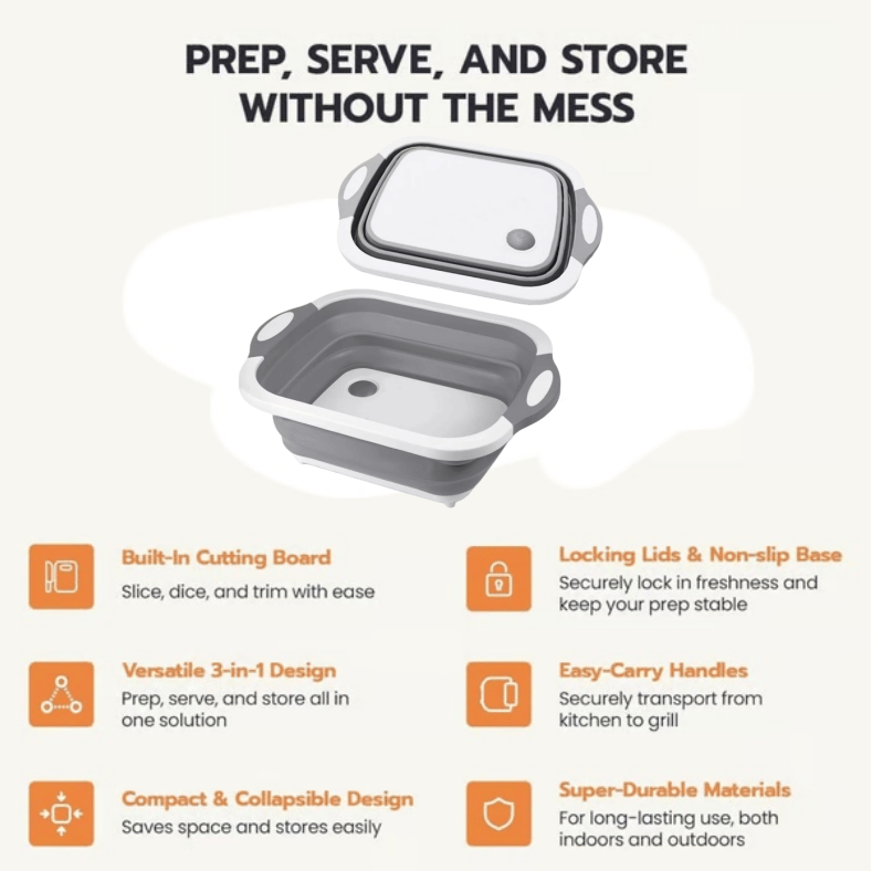 BBQ & Meal Prep Tub | Collapsible Prep Tub