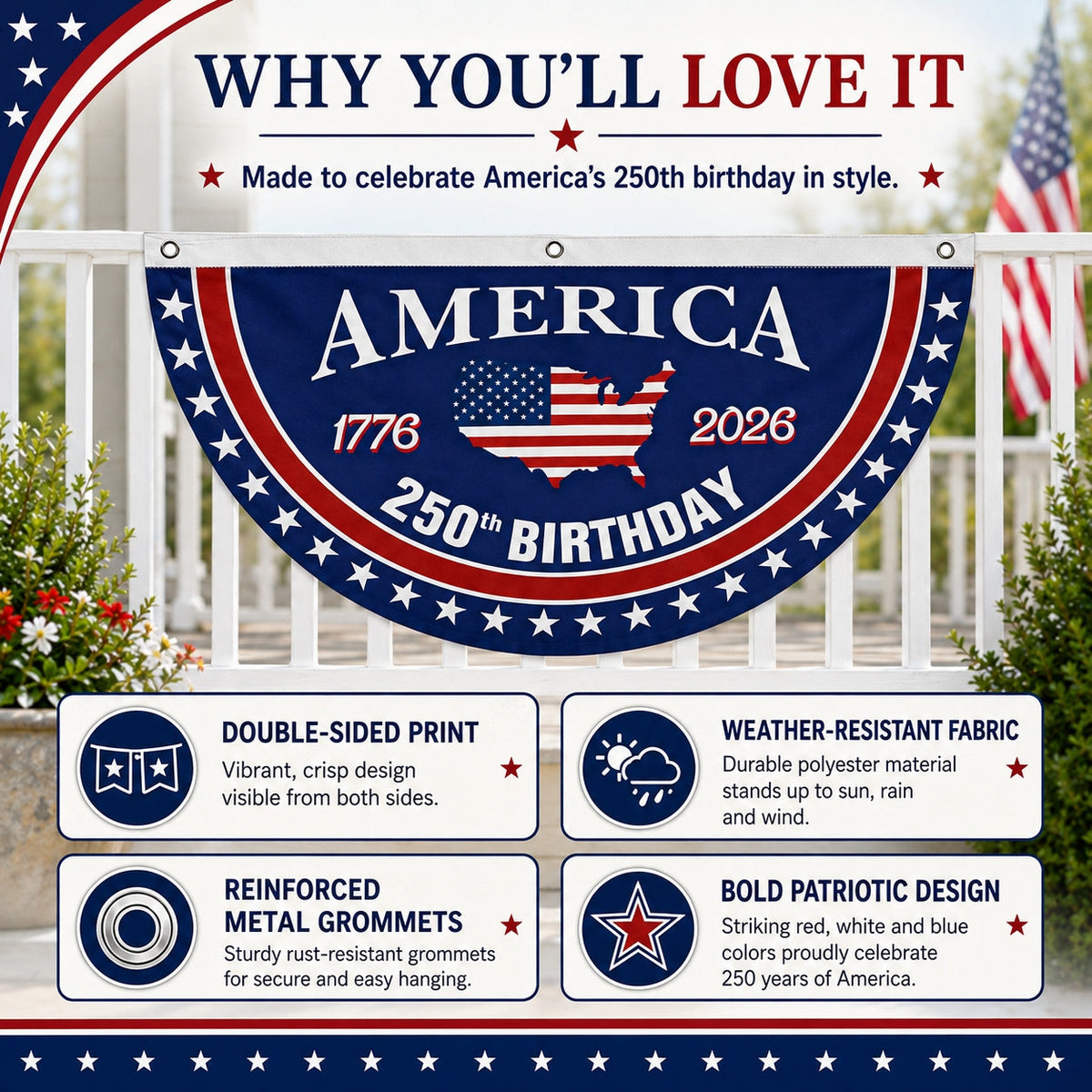 VeteranMade - USA 250 Years Commemorative Banner