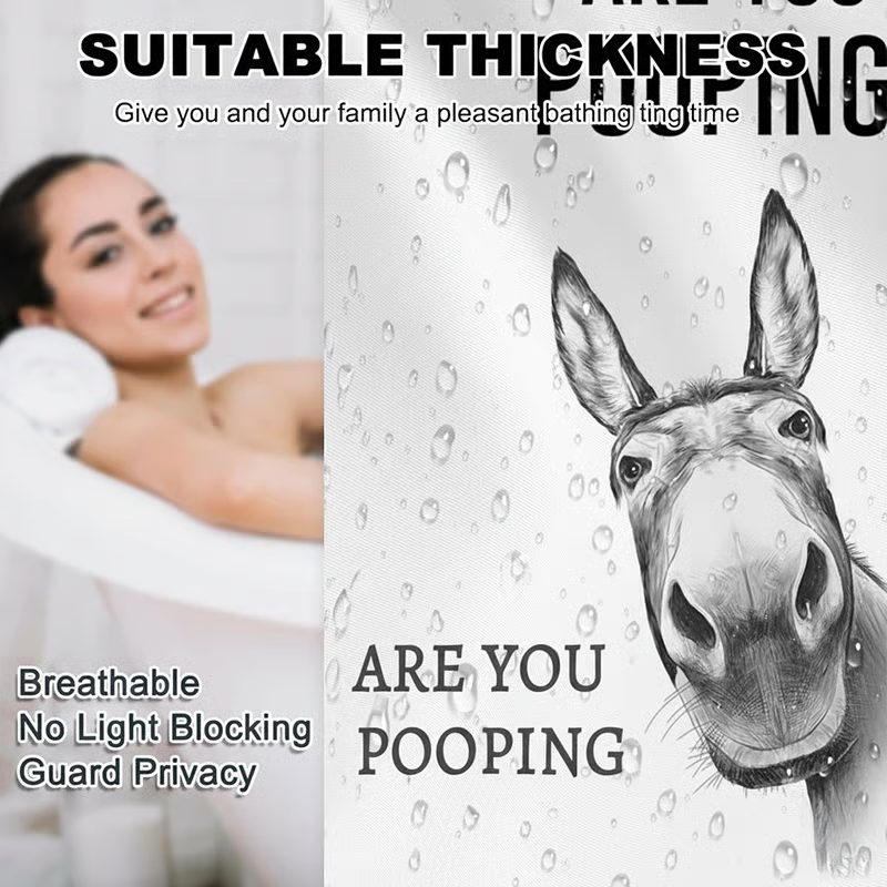 Are You Pooping?" Donkey Shower Curtain