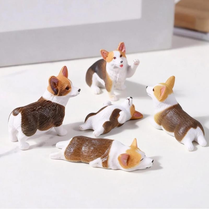 Hand-Painted Mini Cat Desk Figurines – Set of 5 Cute Cartoon Kitty Companions