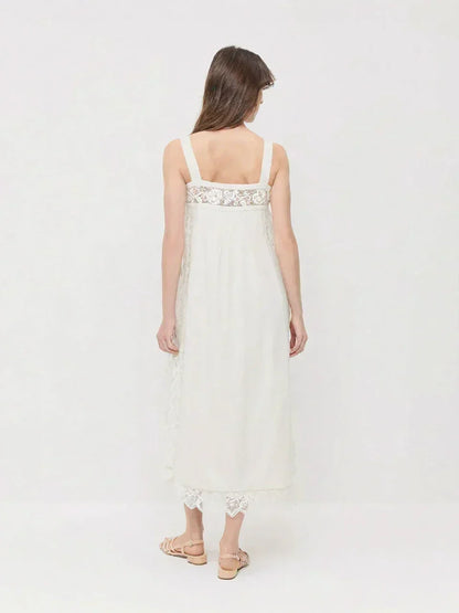 PureLinen – Vintage Lace Summer Midi Dress