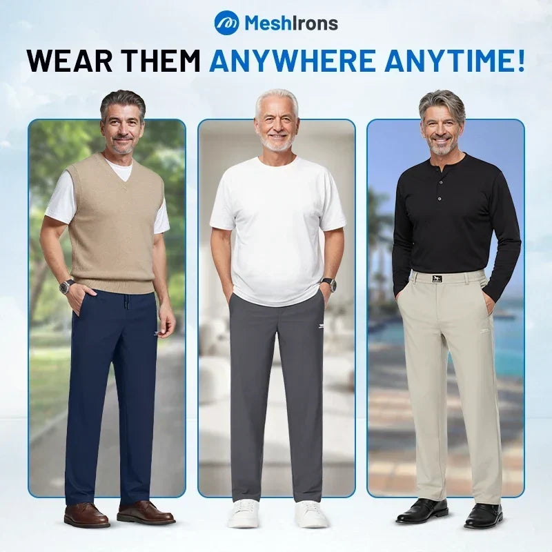 MeshIrons - Men’s Breathable Mesh Panel Casual Pants