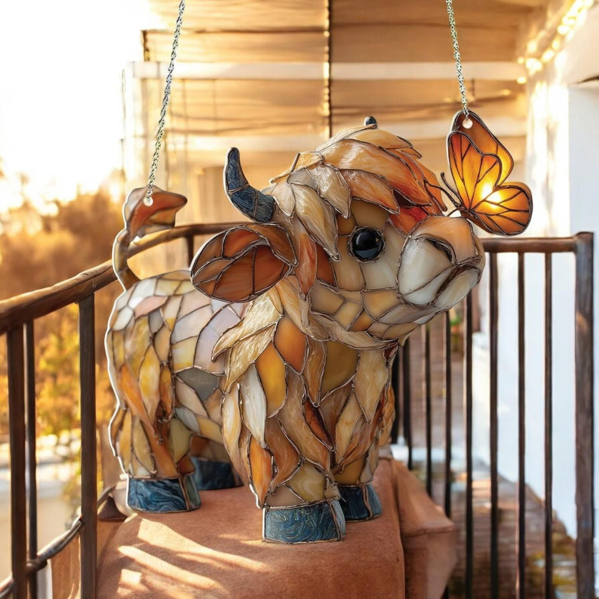 SunMeadow Cow – Glass Style Suncatcher