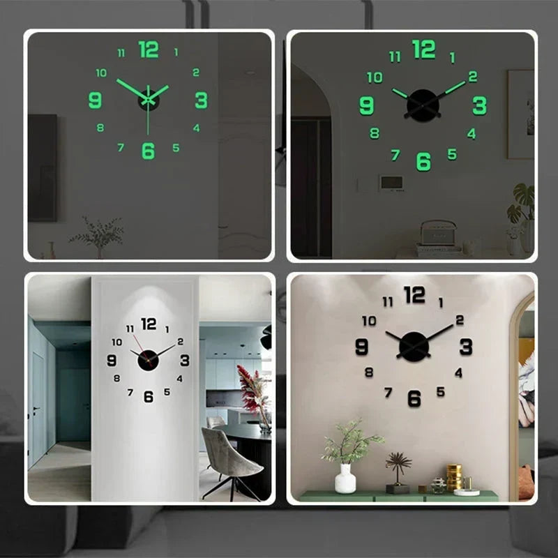 TimeVista – 3D Luminous Acrylic Wall Clock Set
